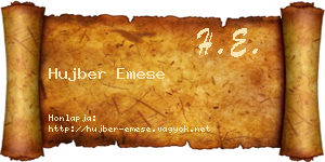 Hujber Emese névjegykártya